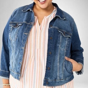 Plus Size Sonoma Goods for Life 3x Premium Denim Trucker Jacket NEW 3X